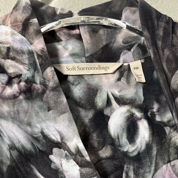 Soft Surroundings Naima Floral Moody Dark Academia Maxi Dress Petite Medium - Picture 3 of 8